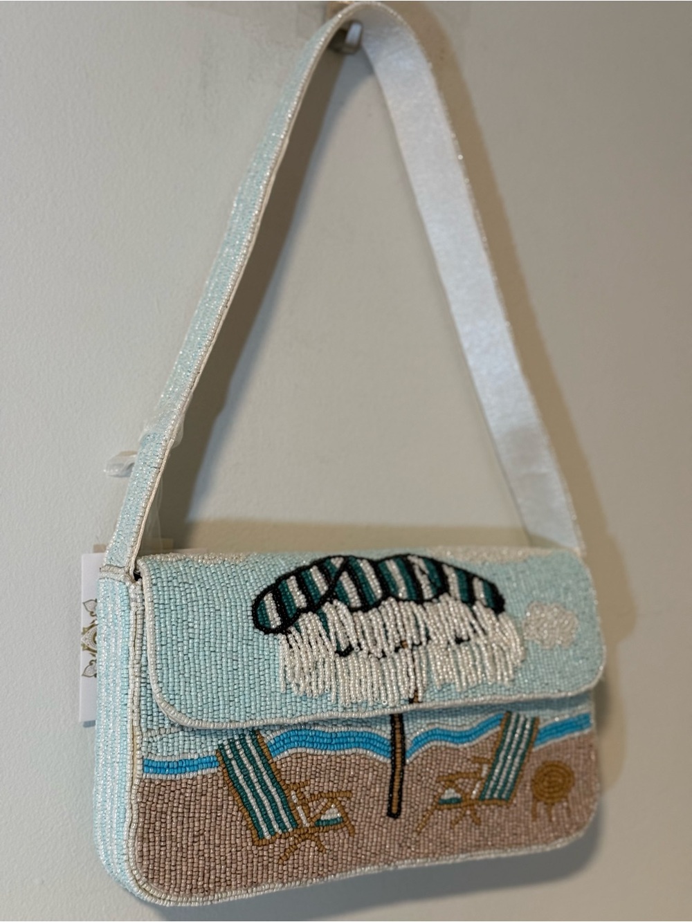 Beaded Beach Umbrella Shoulder Bag - Picture 4 of 6